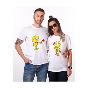 Tshirthane Romantik Robot 2'li Sevgili T-shirt
