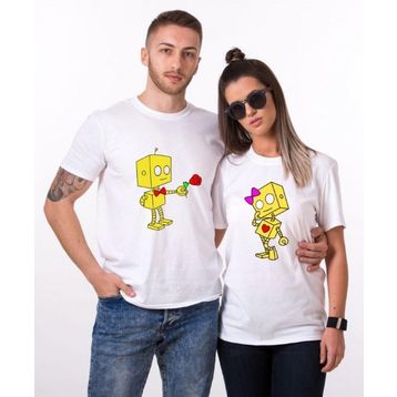Tshirthane Romantik Robot 2'li Sevgili T-shirt