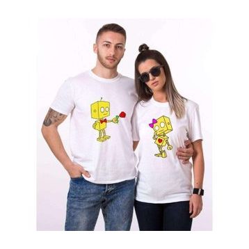 Tshirthane Romantik Robot 2'li Sevgili T-shirt