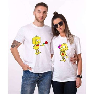 Tshirthane Romantik Robot 2'li Sevgili T-shirt