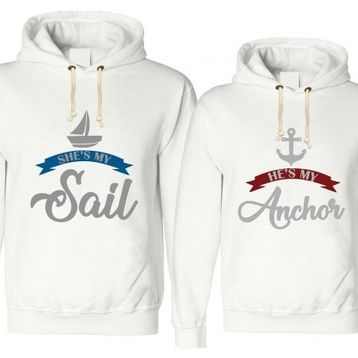 Tshirthane Sail Anchor 2'li Sevgili Sweatshirt
