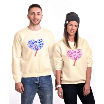 Tshirthane Sevgi Ağacı Sevgili Kombinleri Uzunkollu Sweatshirt