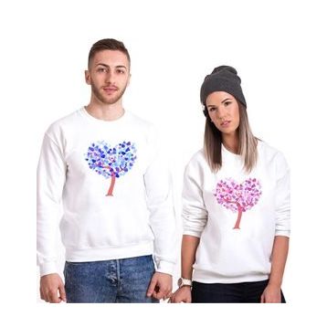 Tshirthane Sevgi Ağacı Sevgili Kombinleri Uzunkollu Sweatshirt