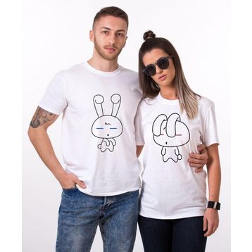 Tshirthane Sevimli Tavşan 2'li Sevgili T-shirt