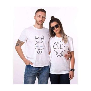 Tshirthane Sevimli Tavşan 2'li Sevgili T-shirt