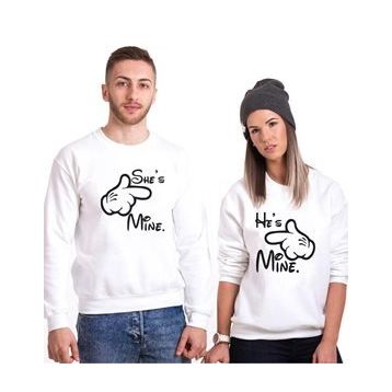 Tshirthane She He Mine 2'li Sevgili Sweatshirt