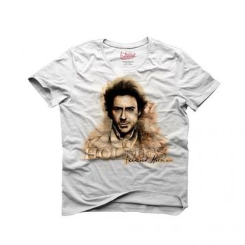 Tshirthane Sherlock Holmes Robert Downey Jr Beyaz Erkek T-shirt