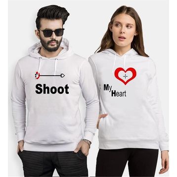 Tshirthane Shoot My Heart 2'li Sevgili Sweatshirt