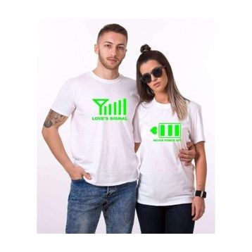 Tshirthane Signal Power Aşkın Gücü 2'li Sevgili T-shirt