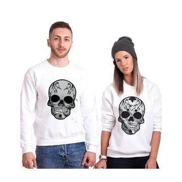 Tshirthane Skull 2'li Sevgili Sweatshirt