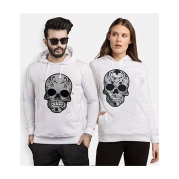 Tshirthane Skull 2'li Sevgili Sweatshirt