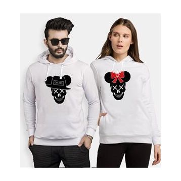 Tshirthane Skull Mause 2'li Sevgili Sweatshirt