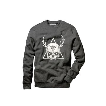 Tshirthane Skull Triangle Geyik Siyah Erkek Tshirt