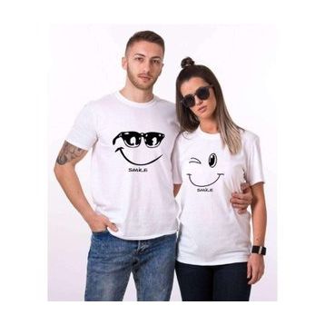 Tshirthane Smile 2'li Sevgili T-shirt