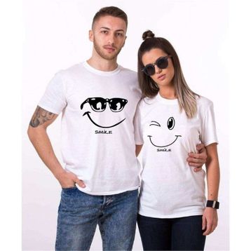 Tshirthane Smile 2'li Sevgili T-shirt