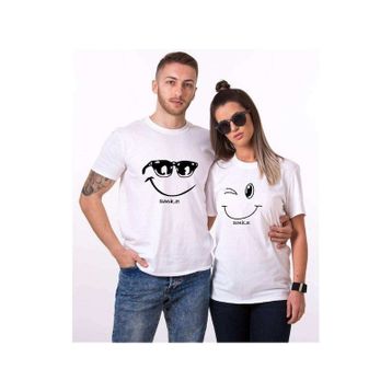Tshirthane Smile 2'li Sevgili T-shirt