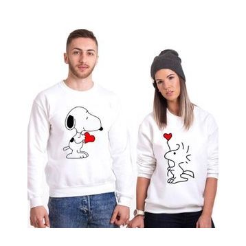 Tshirthane Snoopy Love 2'li Sevgili Sweatshirt