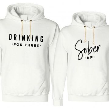 Tshirthane Sober Drinking 2'li Sevgili Sweatshirt