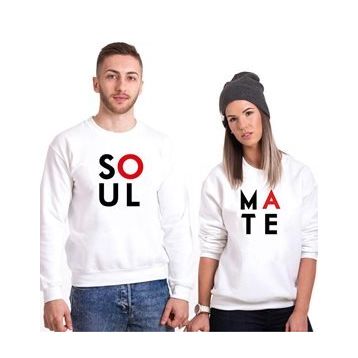 Tshirthane Soul Mate 2'li Sevgili Sweatshirt