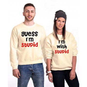 Tshirthane Stupid 2'li Sevgili Sweatshirt