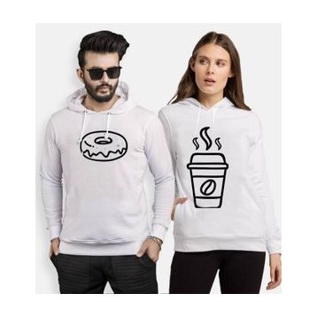 Tshirthane Tatlı Kahve 2'li Sevgili Sweatshirt