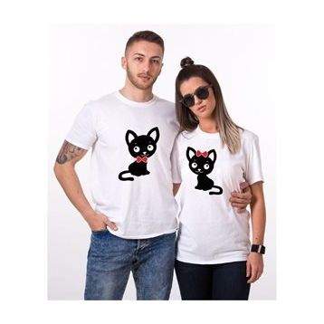 Tshirthane Tatlı Kedicik 2'li Sevgili T-shirt