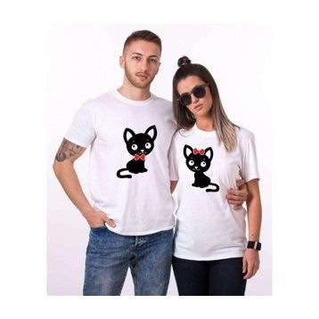 Tshirthane Tatlı Kedicik 2'li Sevgili T-shirt