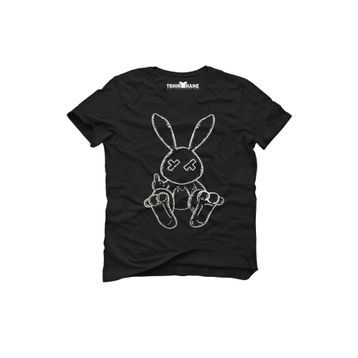 Tshirthane Tavşan Rabbit Siyah Baskılı Erkek T-shirt