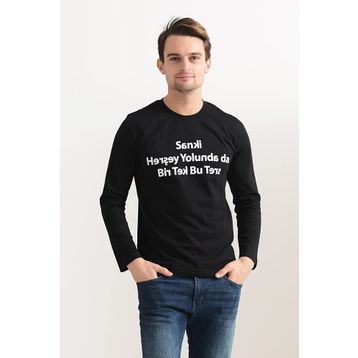 Tshirthane Ters Espirili Uzunkol Sweatshirt