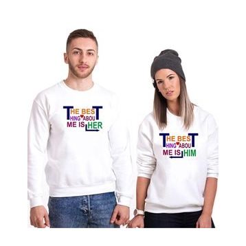 Tshirthane The Best Thing 2'li Sevgili Sweatshirt