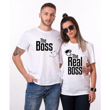 Tshirthane The Boss The Real Boss 2'li Sevgili T-shirt