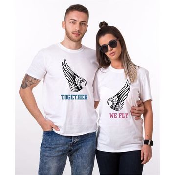 Tshirthane Together We Fly 2'li Sevgili T-shirt