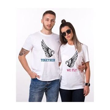 Tshirthane Together We Fly 2'li Sevgili T-shirt