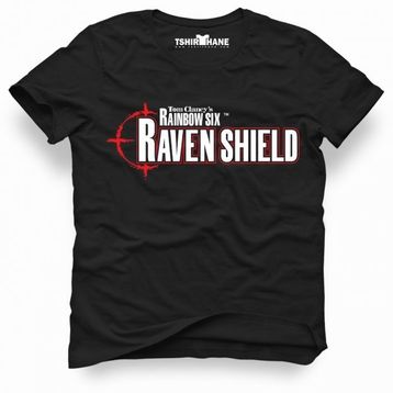 Tshirthane Tom Clancys Rainbow Six Raven Shield Siyah Erkek T-shirt