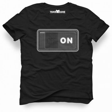 Tshirthane Turn Off Classic Siyah Erkek T-shirt