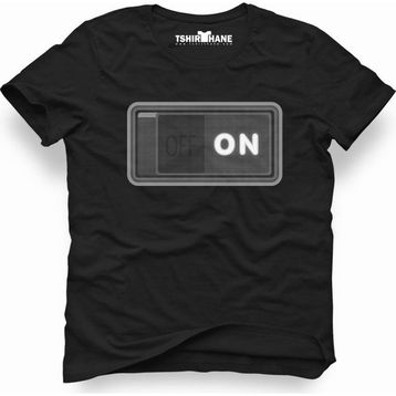 Tshirthane Turn Off Classic Siyah Erkek T-shirt