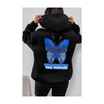 Tshirthane Unisex Butterfly Baskılı Sweatshirt