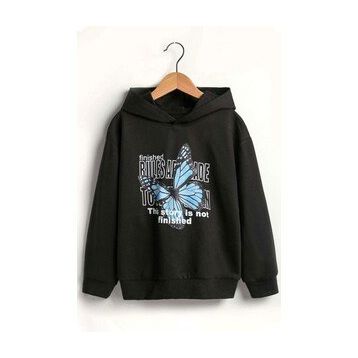 Tshirthane Unisex Butterfly Baskılı Sweatshirt