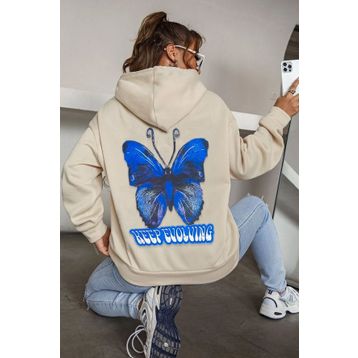 Tshirthane Unisex Butterfly Baskılı Sweatshirt