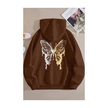 Tshirthane Unisex Butterfly Baskılı Sweatshirt