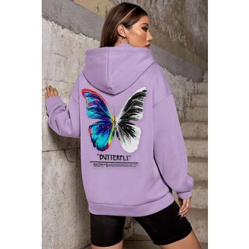 Tshirthane Unisex Butterfly Sırt Baskılı Sweatshirt