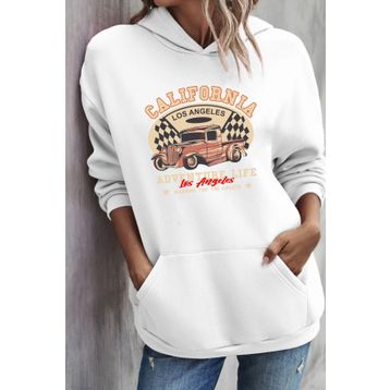 Tshirthane Unisex California Baskılı Kapüşonlu Sweatshirt