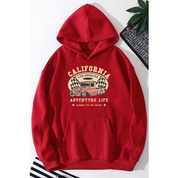 Tshirthane Unisex California Baskılı Kapüşonlu Sweatshirt