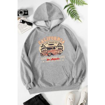 Tshirthane Unisex California Baskılı Kapüşonlu Sweatshirt