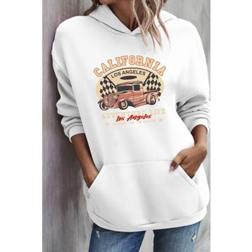 Tshirthane Unisex California Baskılı Kapüşonlu Sweatshirt