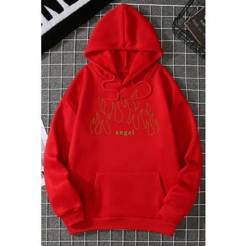 Tshirthane Unisex Green Angel Fire Sweatshirt