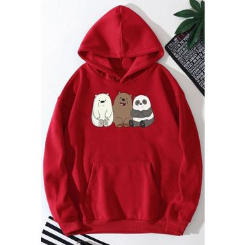 Tshirthane Unisex Kafadar Ayılar Baskılı Sweatshirt