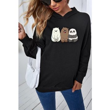 Tshirthane Unisex Kafadar Ayılar Baskılı Sweatshirt