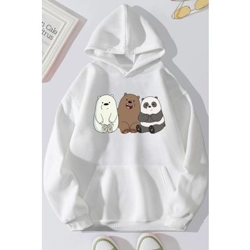 Tshirthane Unisex Kafadar Ayılar Baskılı Sweatshirt