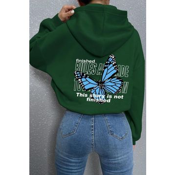 Tshirthane Unisex Kelebek Sırt Baskılı Sweatshirt